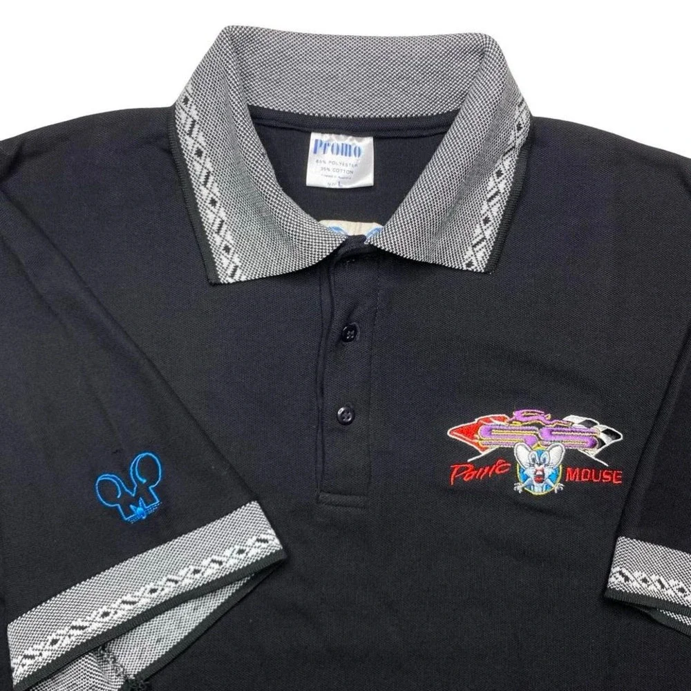 Vintage Panic Mouse racing promo‎ polo shirt